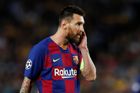 Lionel Messi z Barcelony v zápase Ligy mistrů s Interem Milan