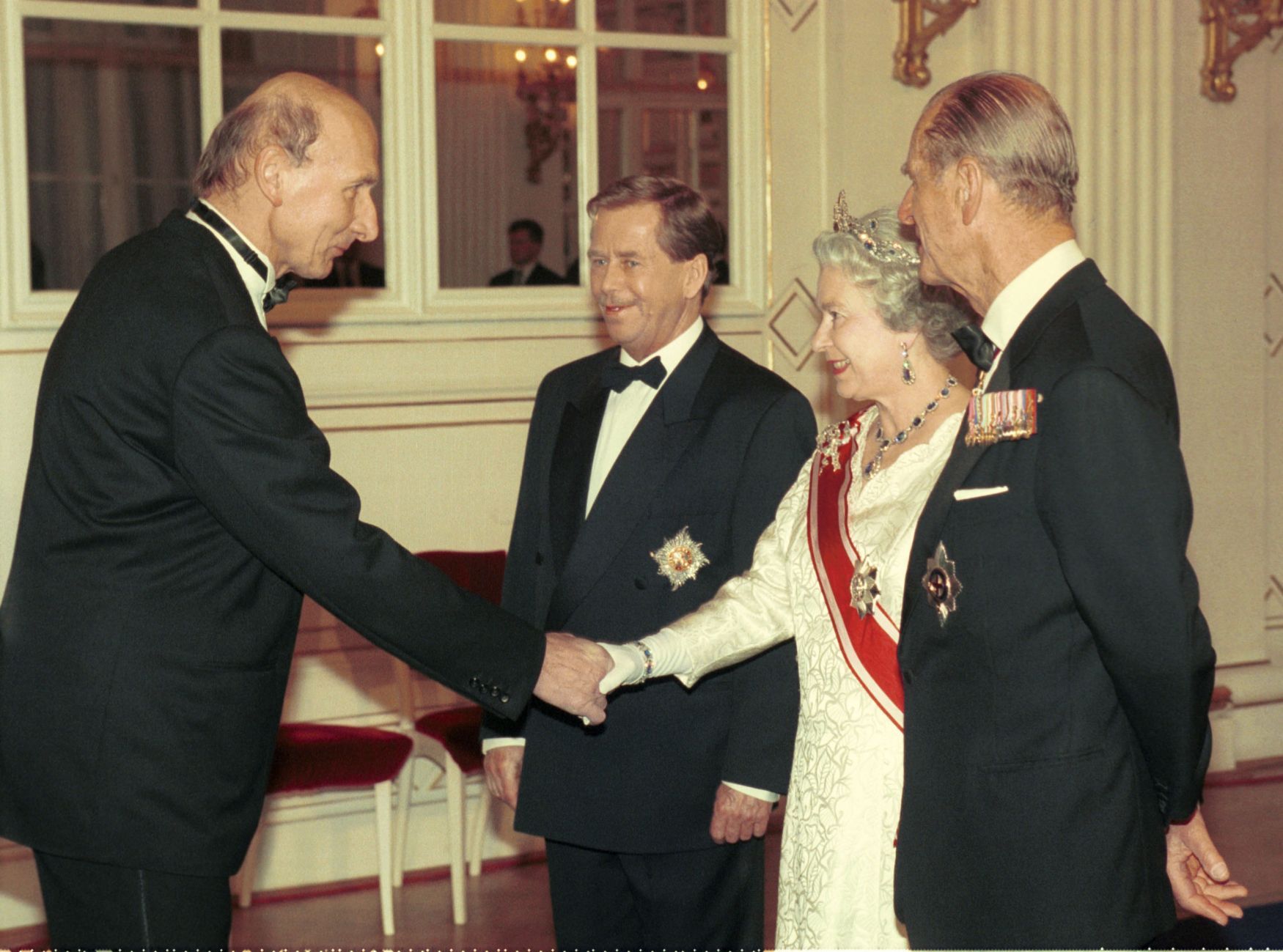 Jiří Černý, Václav Havel, Alžběta II., princ Philip