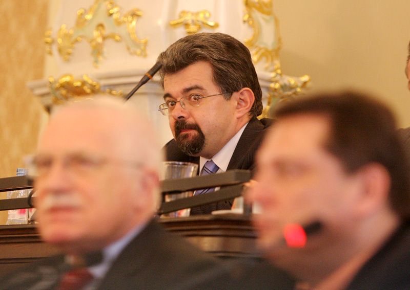 Václav Klaus na klubu poslanců ČSSD