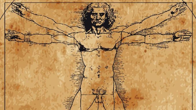 Je slovo penis pornografie? Dosti neuvěřitelná otázka. (Vitruviánský muž, kresba Leonarda da Vinci.)