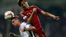 Silva of Spain challenges Mak of Slovakia during their Euro 2016 qualification soccer match at the MSK stadium in Zilina