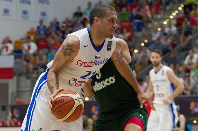 Česko - Mexiko, příprava českých basketbalistů 30.6.2016. Blake Schilb