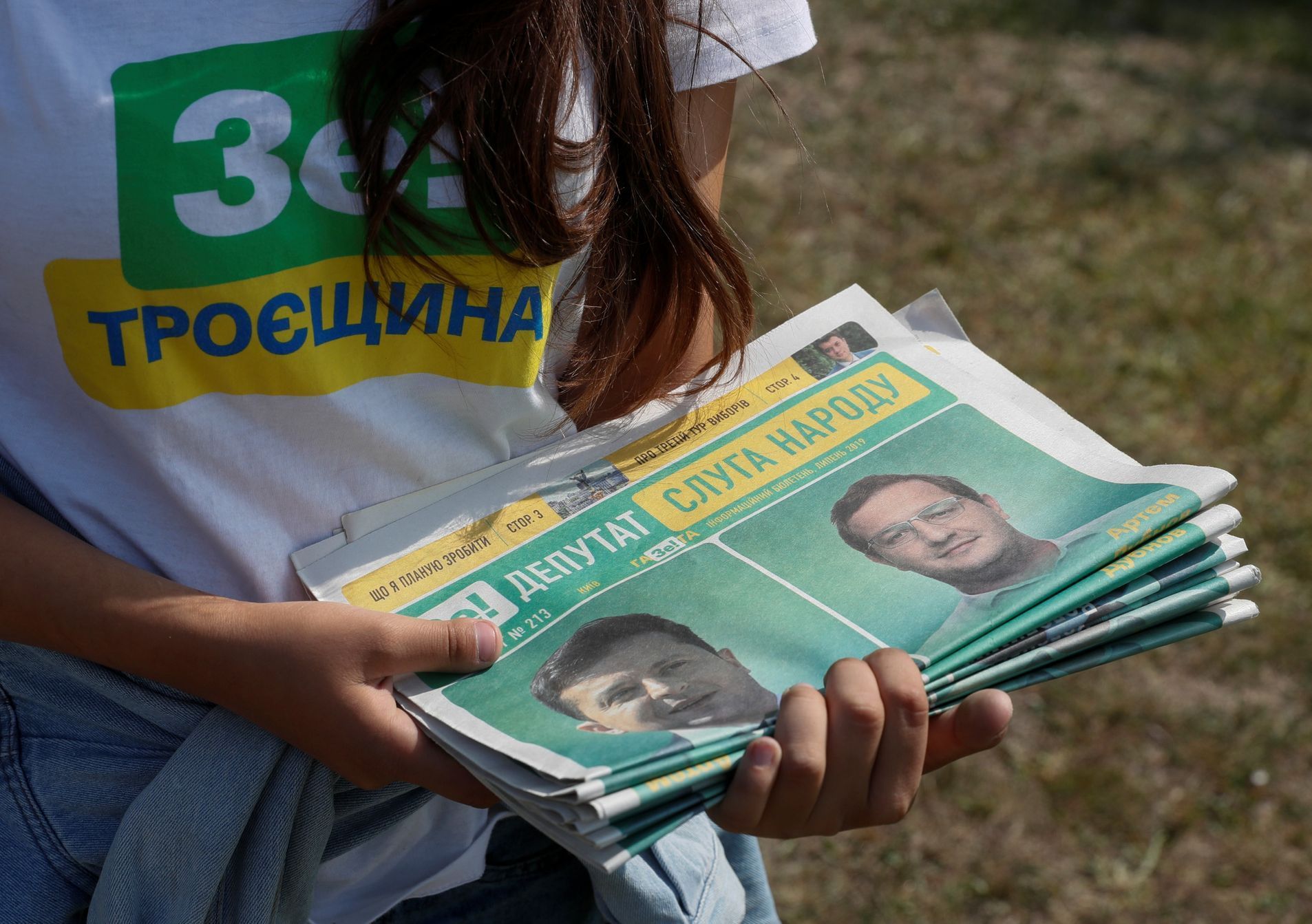 Předvolební leták Zelenskyj ukrajinské poslanecké volby