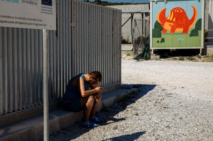 Uprchlický tábor Kara Tepe na ostrově Lesbos v Řecku.