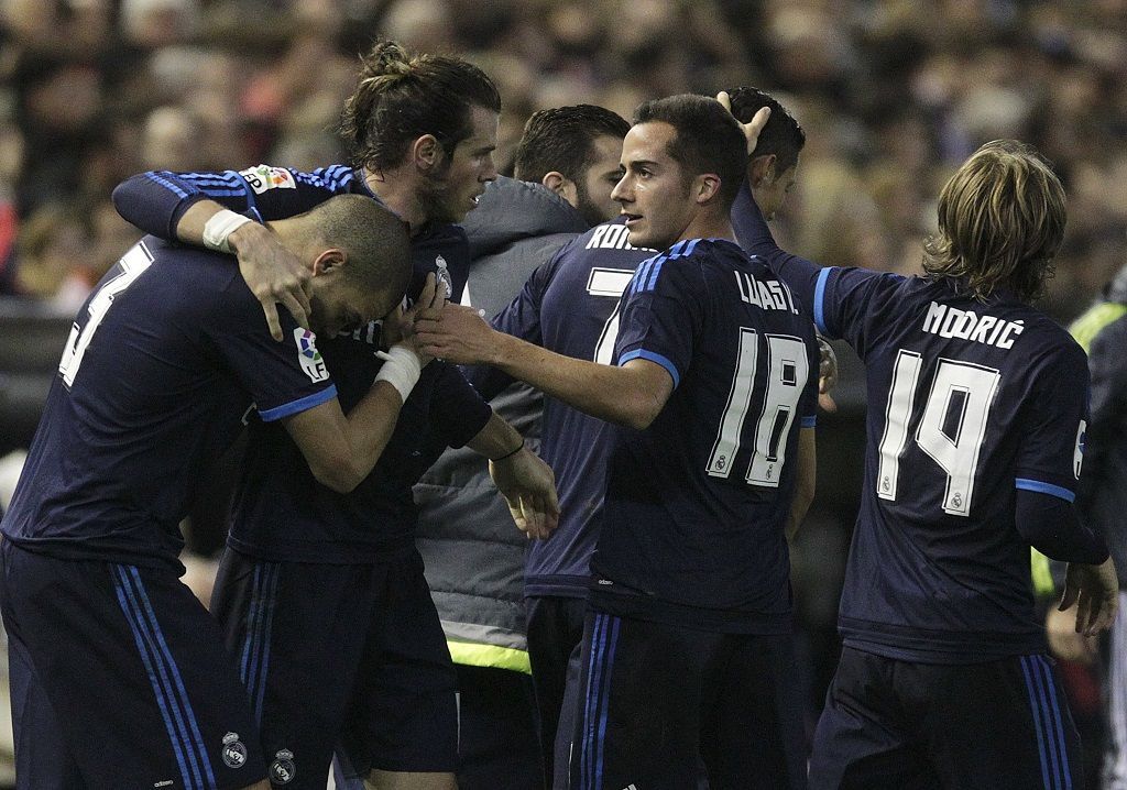 Radost fotbalistů Realu Madrid po brance Garetha Balea