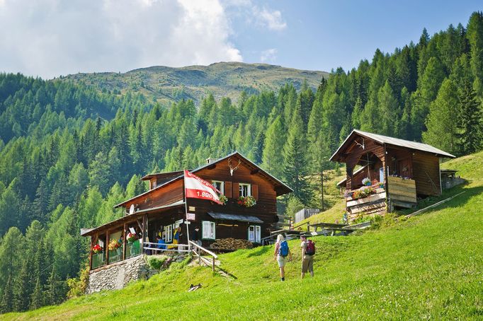 Chata Goldberghütte v Korutanech