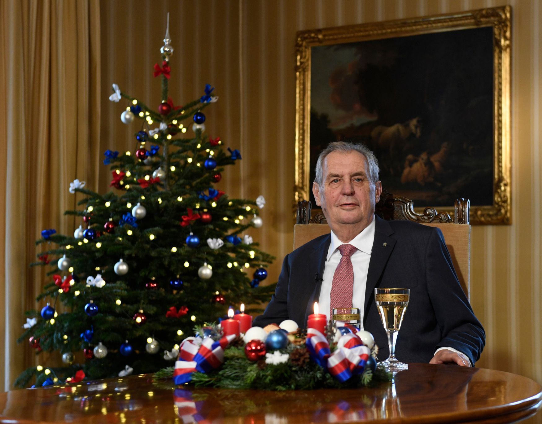 Miloš Zeman při vánočním poselství 2018