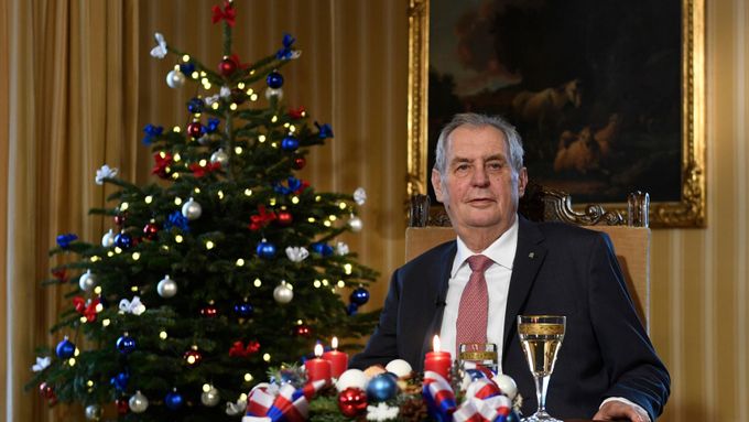Miloš Zeman při vánočním poselství 2018
