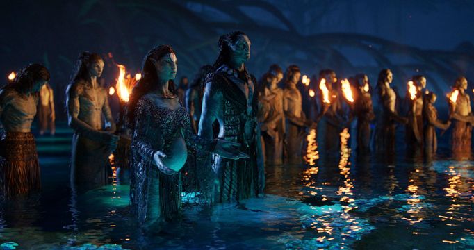 Snímek z Avatara: The Way of Water.