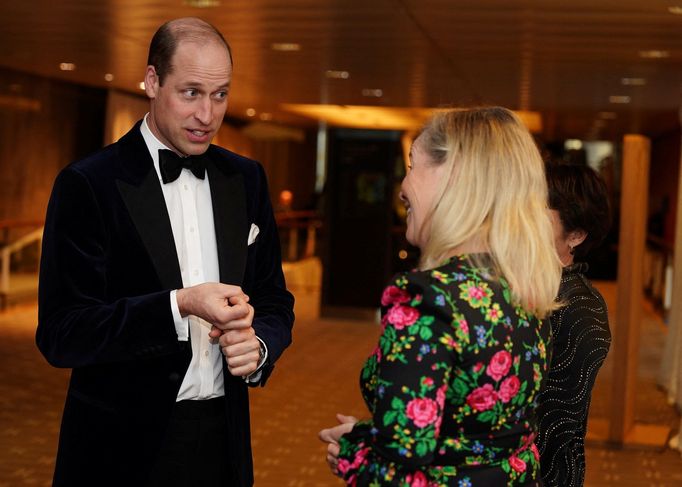 Na snímku z předávání cen Bafta je princ William.