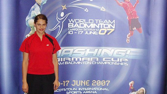 Mladičká česká badmintonistka Kristína Ludíková na MS družstev 2007