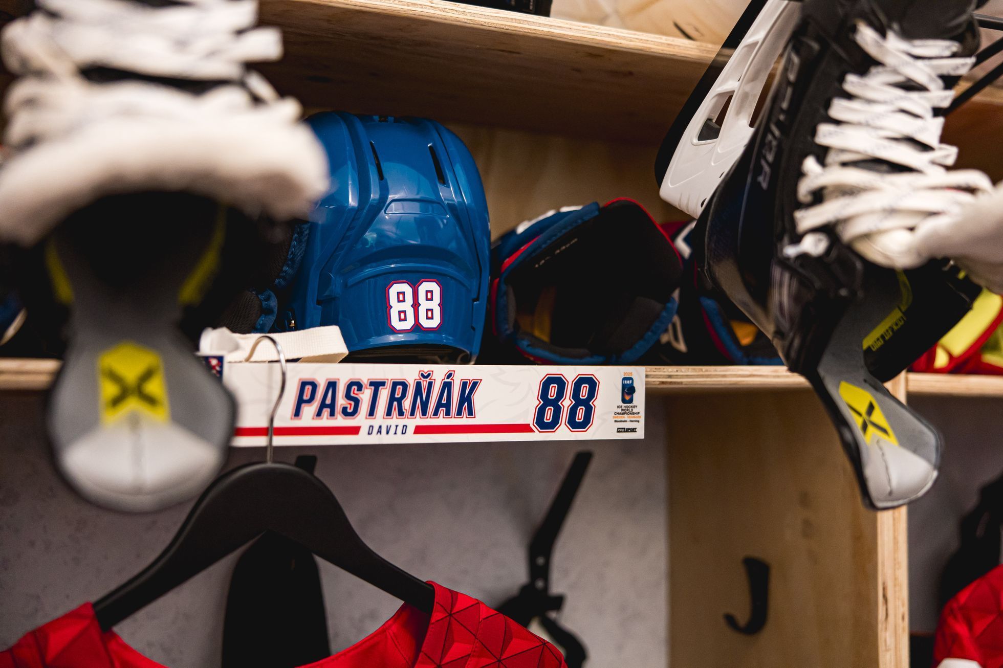 Česká šatna na MS v hokeji 2025 v Herningu