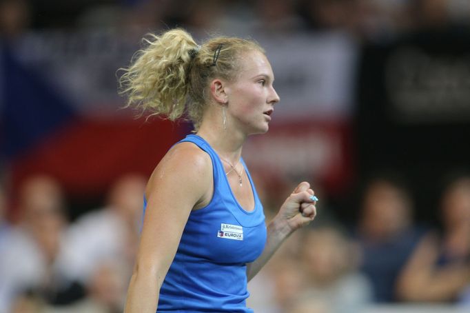 Kateřina Siniaková ve finále Fed Cupu 2018 Česko - USA