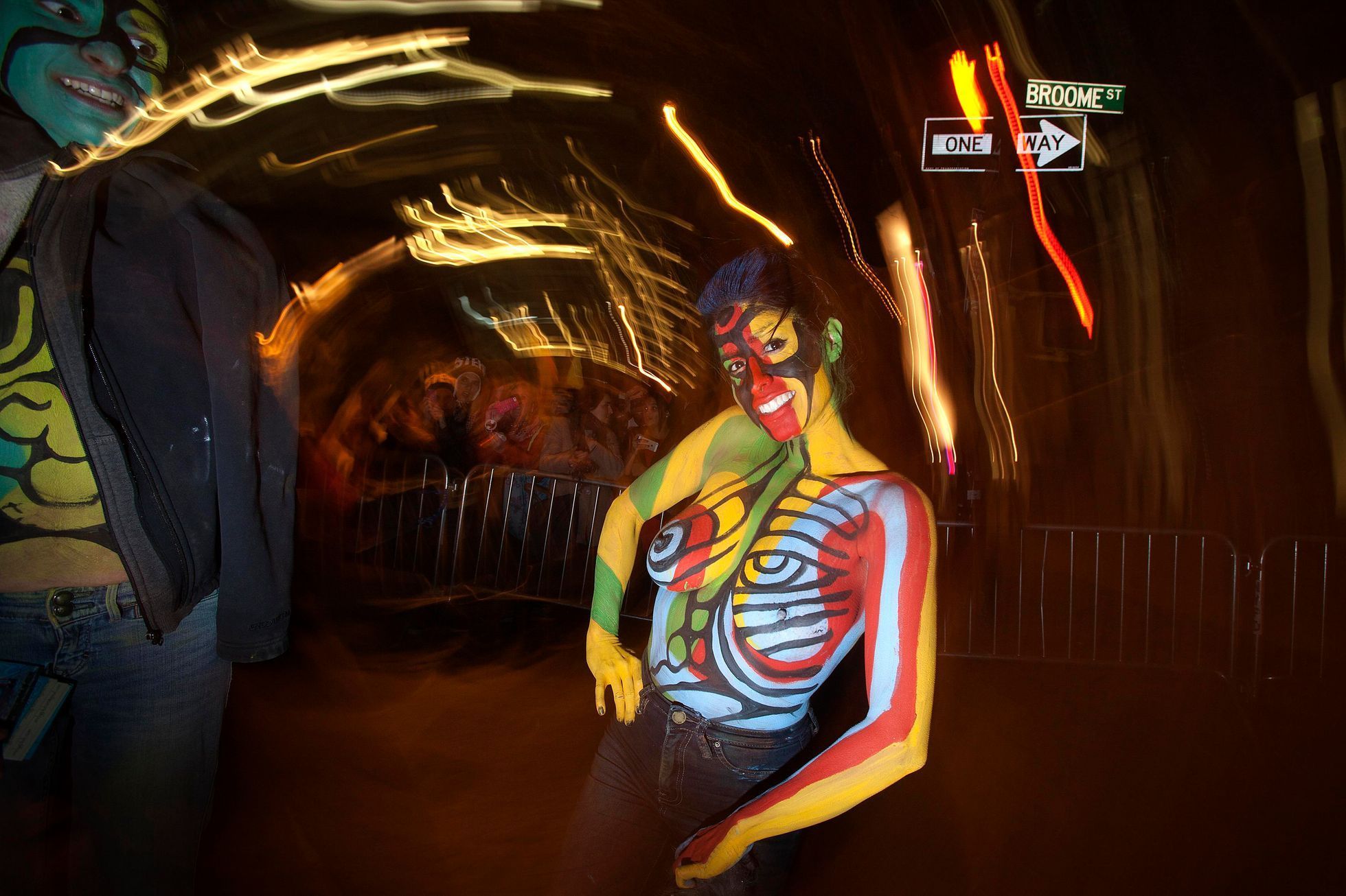 A participant takes part in the Village Halloween Parade in the Manhattan borough of New York