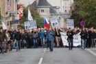 Radikálové se svolavatelem demonstrací na Šluknovsku Lukášem Kohoutem, který v minulosti proslul jako falešný asistent poslance Jana Kavana. Tahle si asi organizátor protest nepředstavoval.