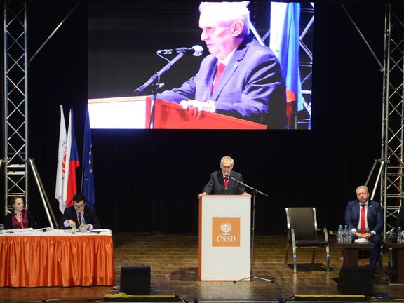 Prezident Miloš Zeman na posledním sjezdu ČSSD.