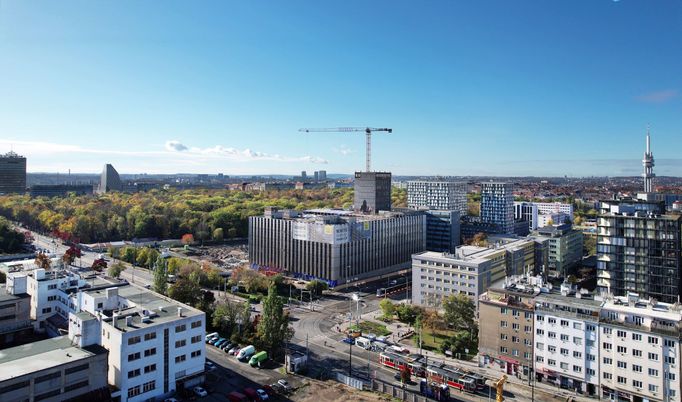 Centrum Nového Žižkova podle návrhu architekty Evy Jiřičné.