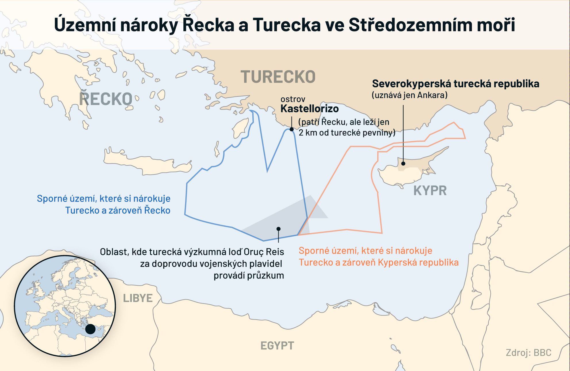 Turecko, Řecko, mapa, moře, plyn, území, mezinárodní právo