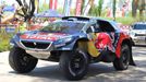 Někteří dostali jen pár vteřin, zato devítinásobný mistr světa v rallye Sebastian Loeb se svým speciálem Peugeot zůstal v obležení moderátorů a kameramanů několik minut.