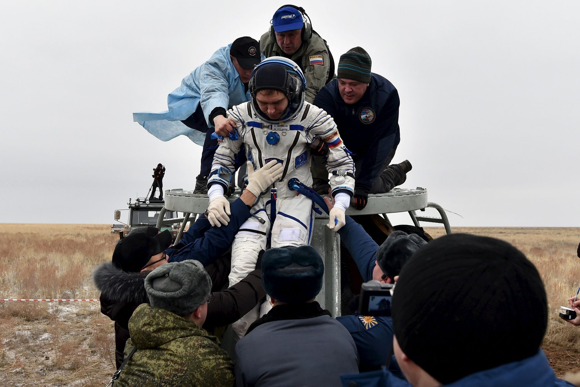 Sergej Volklov - Sojuz - přistání