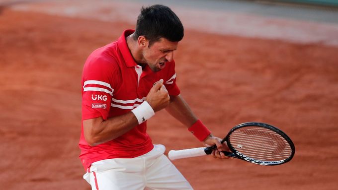 Novak Djokovič při vítězném finále letošního French Open