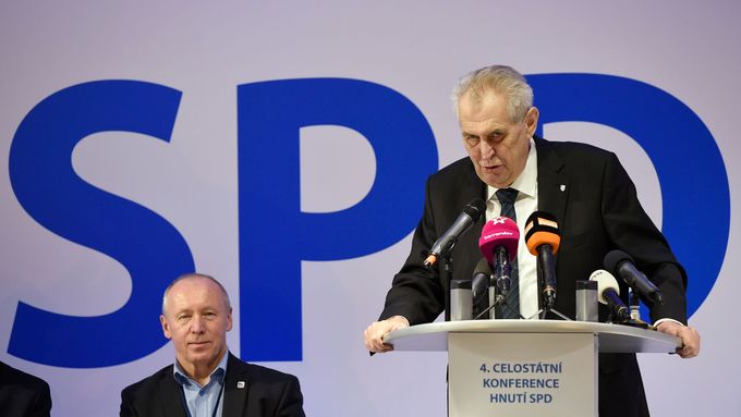 Miloš Zeman na konferenci SPD.