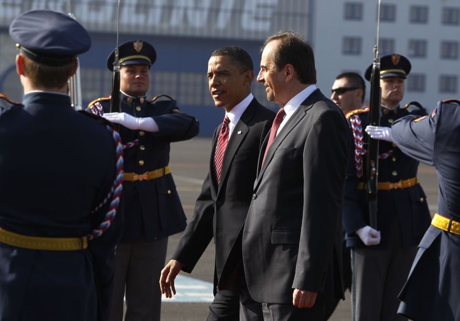 Barack Obama na ruzyňském letišti