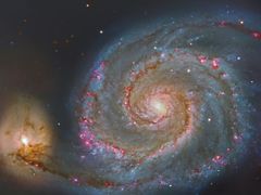 Galaxie M51 na snímku pořízeném při zkušebním provozu Velkého kanárského dalekohledu.