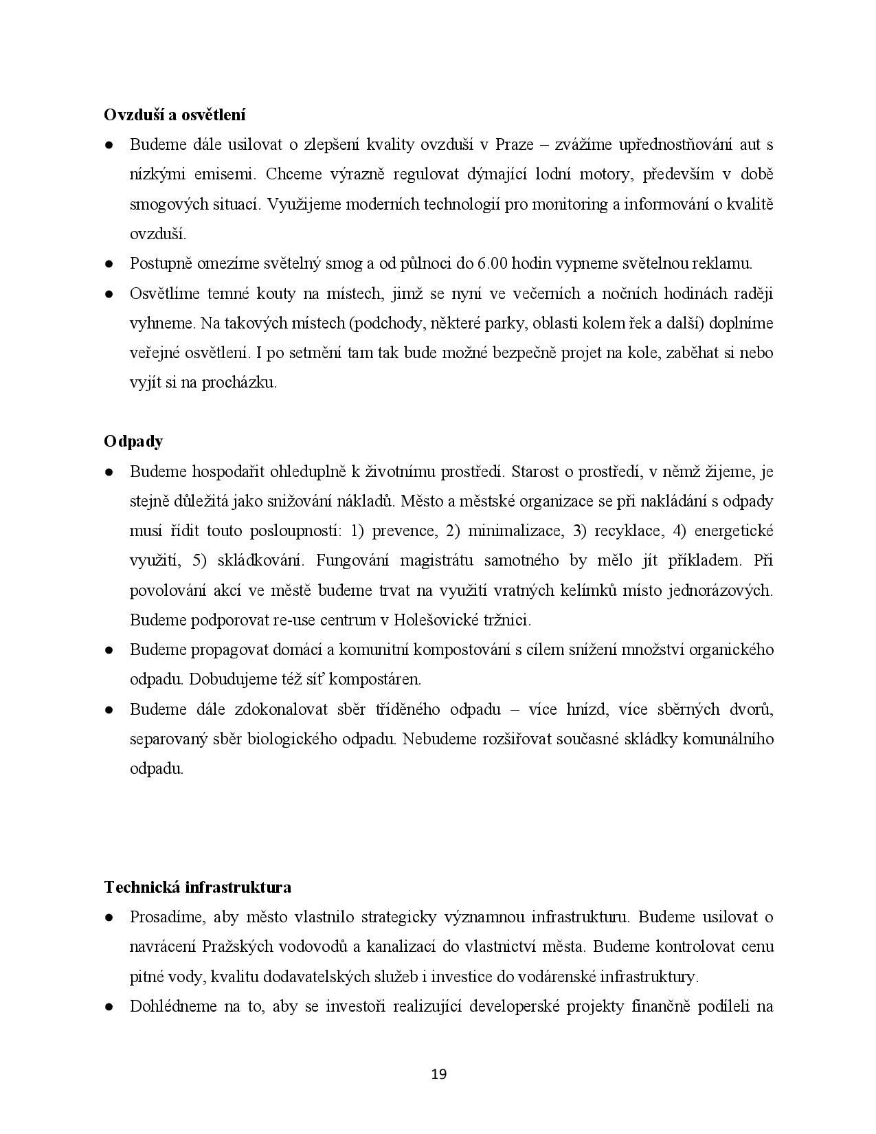 Koaliční program - Praha Sobě - 7. 11. 2018