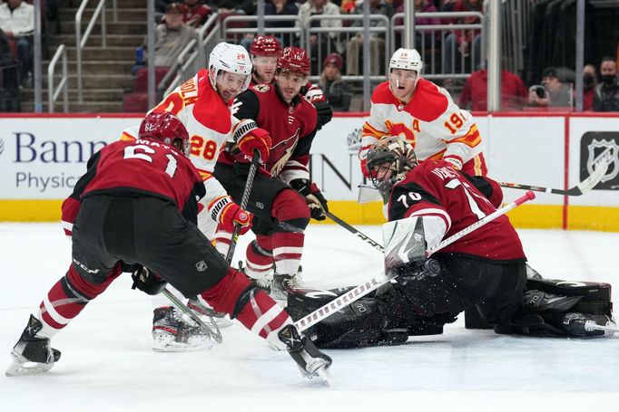 Karel Vejmelka v zápase proti Calgary