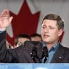 Stephen Harper při volebním projevu