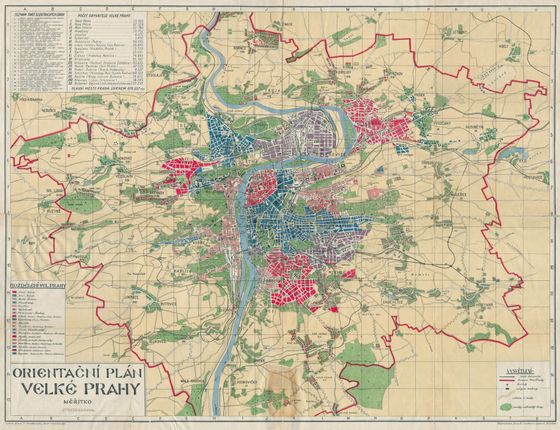 Plán Velké Prahy z let 1922 až 1924.