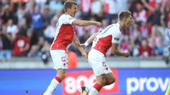 Slavia - BATE: Radost Milana Škody z první branky