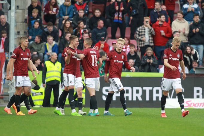 Radost Sparty v zápase 2. kola nadstavby F:L Sparta - Slavia