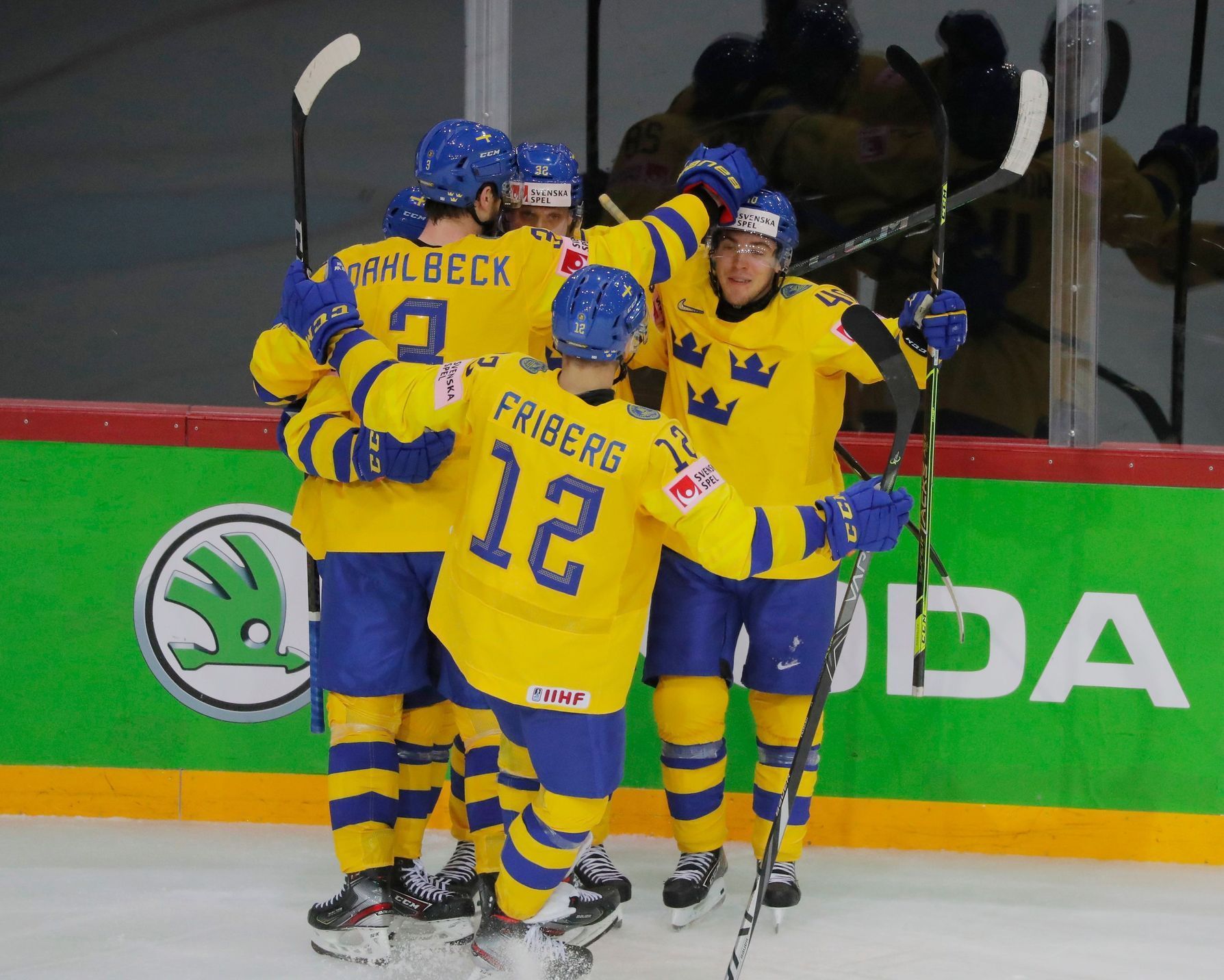MS v hokeji 2021, Švédsko - Švýcarsko: Radost švédských hokejistů