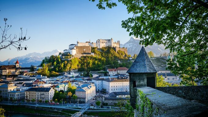 Salzburg - pohled na pevnost Hohensalzburg