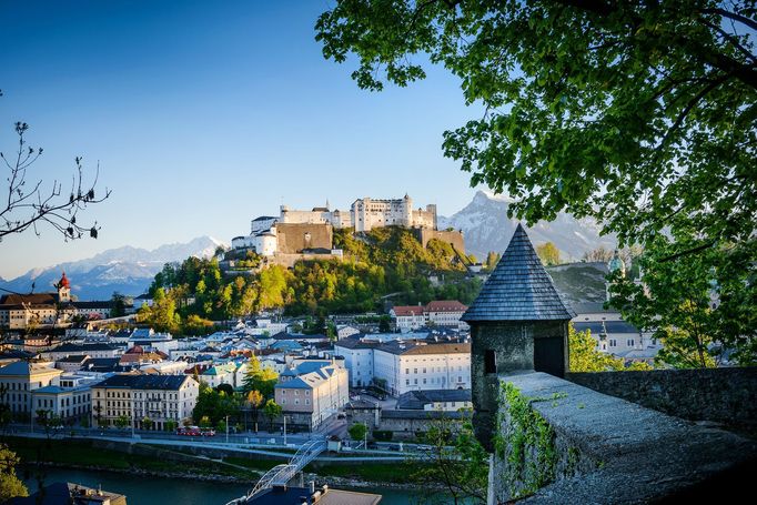 Salzburg - pohled na pevnost Hohensalzburg