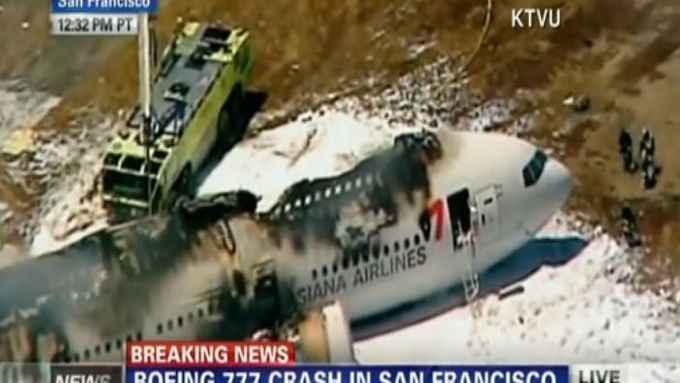 Boeing 777, který havaroval v San Francisku