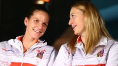 Petra Kvitová a Karolína Plíšková před Fed Cupem se Švýcarskem