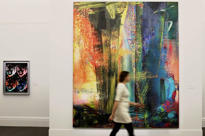 Gerhard Richter: Abstraktní malba č. 599, 1986, olej na plátně, 300 cm x 250 cm.