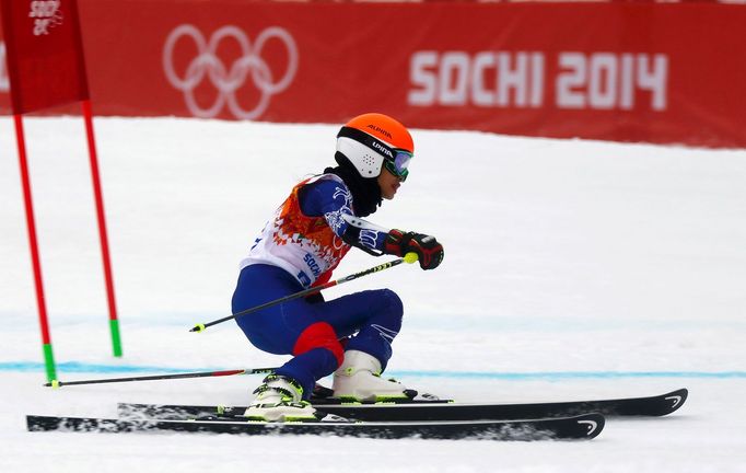 Vanessa Mae v obřím slalomu na olympiádě v Soči