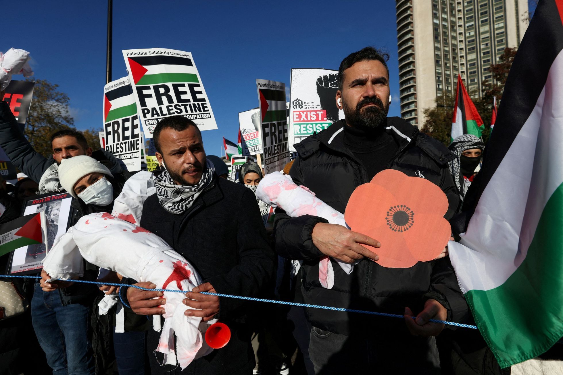 Londýn demonstrace Palestina
