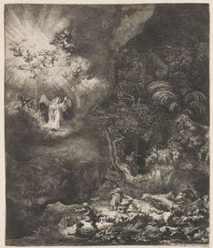 Rembrandt van Rijn: Zvěstování pastýřům, 1634.