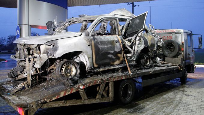 Poškozené vozidlo OBSE.