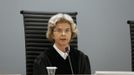 Professional judge Wenche Arntzen passes judgment on Norwegian mass killer Anders Behring Breivik in Oslo Courthouse August 24, 2012. The Norwegian court found Breivik sane on Friday in the murder of 77 people in a gun and bomb massacre last year, sending him to jail for at least 21 years and dismissing the prosecution's request for an insane verdict. REUTERS/Cornelius Poppe/NTB Scanpix/Pool (NORWAY - Tags: CRIME LAW) Published: Srp. 24, 2012, 8:34 dop.