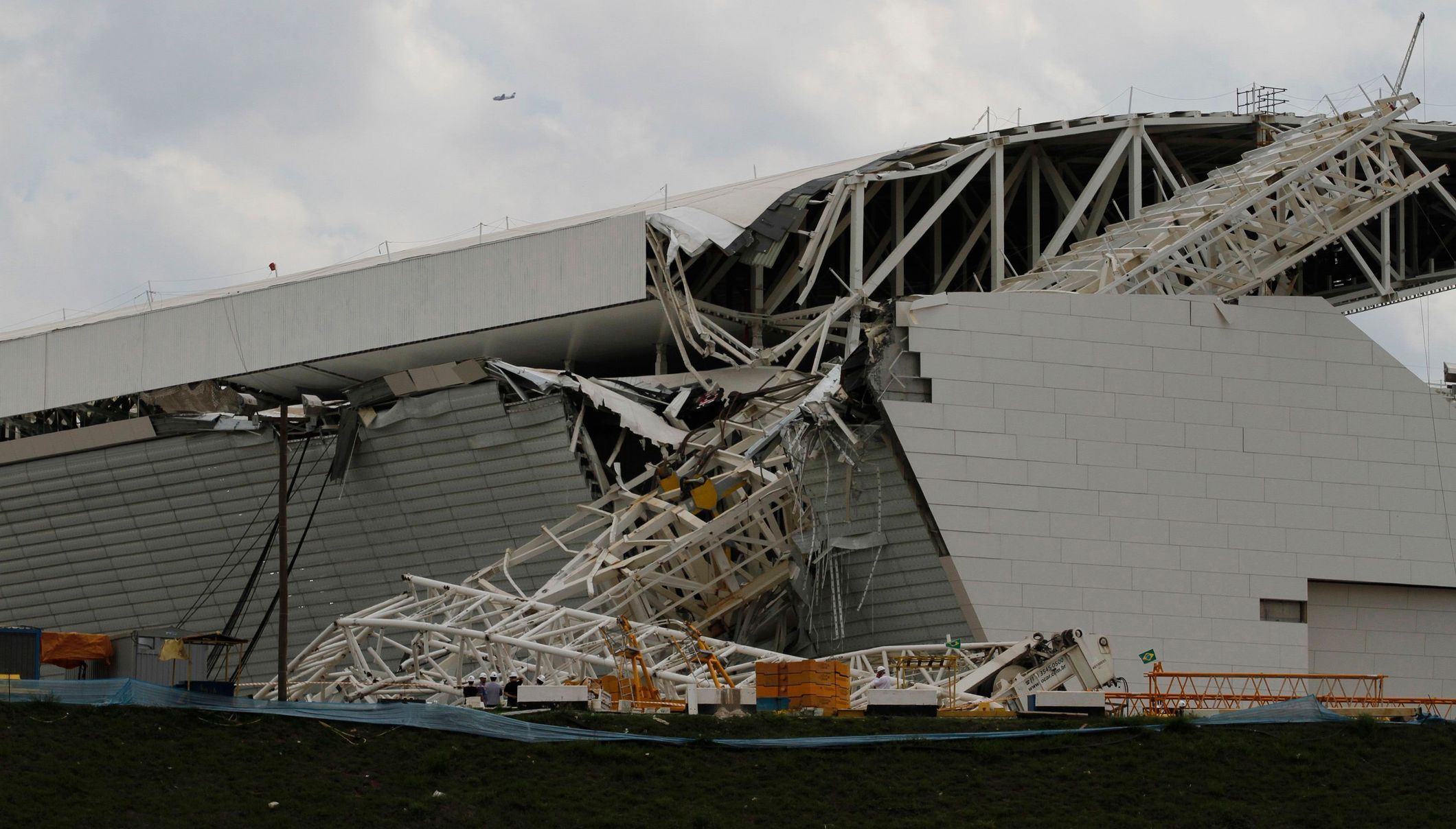Poškozený stadion v Sao Paulu