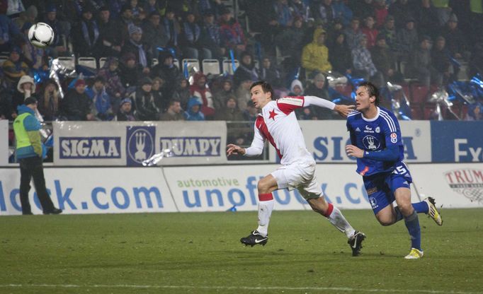 Fotbal, Gambrinus liga, Olomouc - Slavia: Martin Doležal (vpravo)