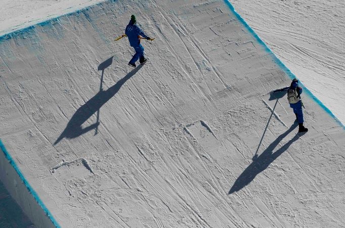 Snowboardisté trénují na olympiádě v Soči slopestyle