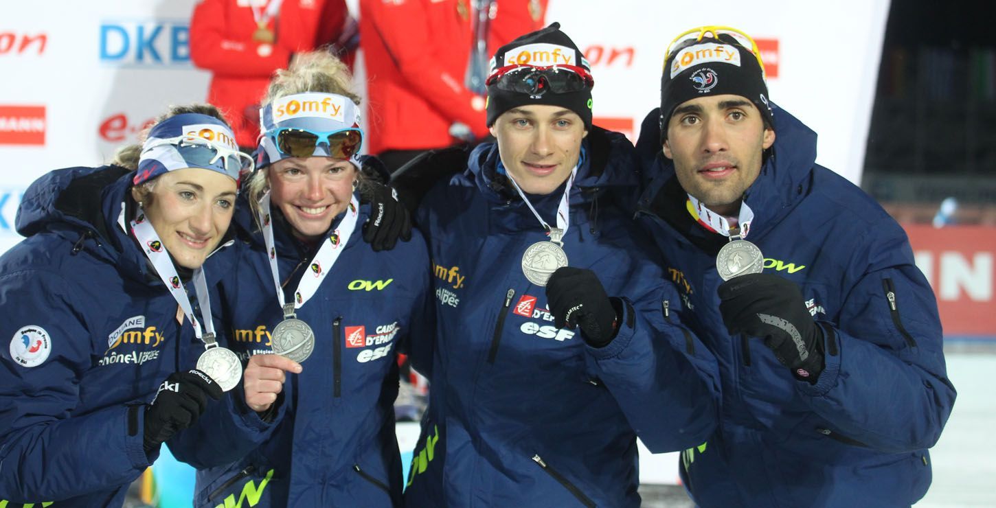 MS v biatlonu 2013: Marie Laure Brunetová, Marie Dorinová Habertová, Alexis Boeuf, Martin Fourcade