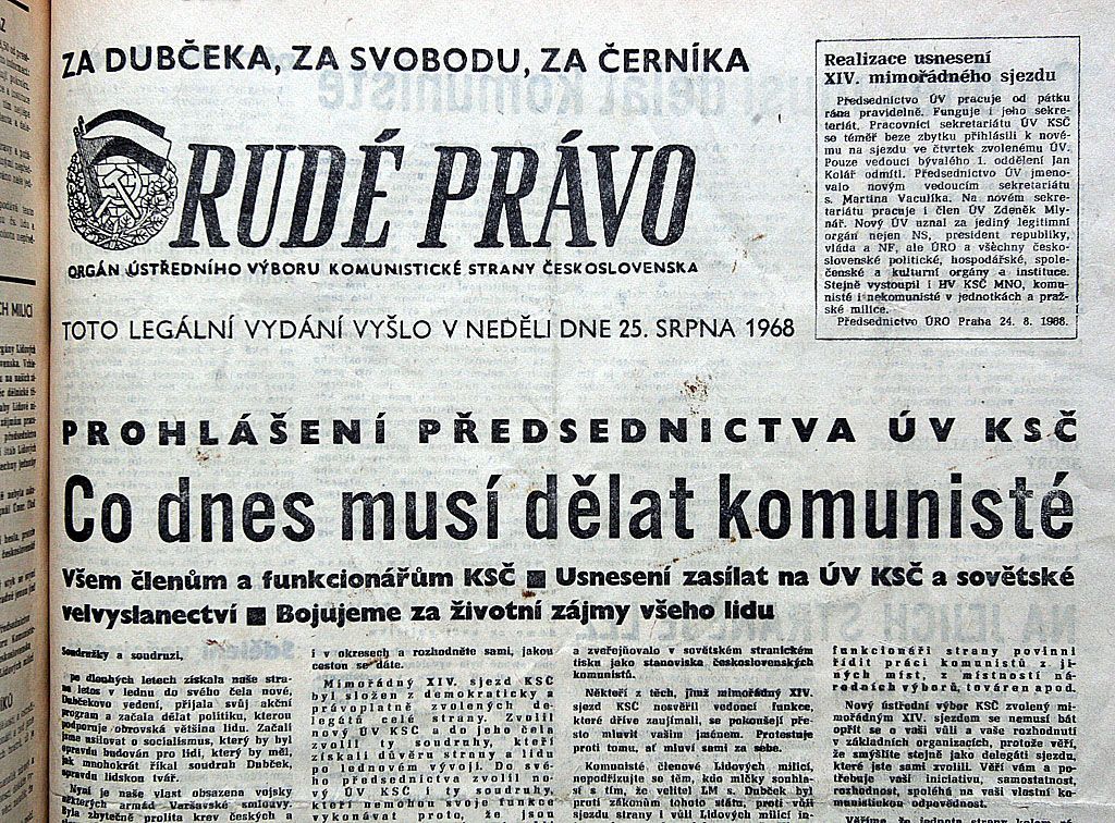 Noviny ze srpna 1968